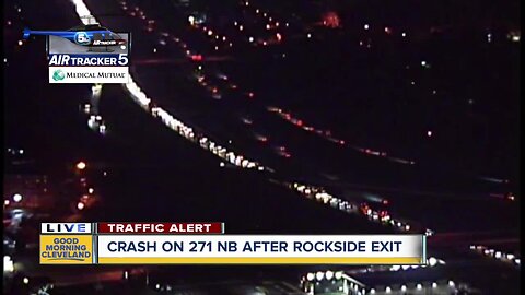 Crash on I-271 NB just after Rockside