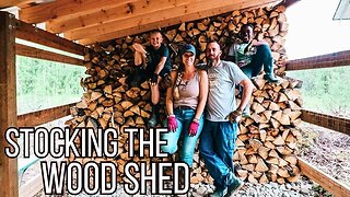 Splitting & Stacking Firewood Before the Cold, Dark Winter! | Off Grid Life in ALASKA!