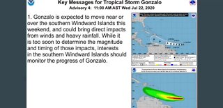 Tropical storm Gonzalo forms in the Atlantic