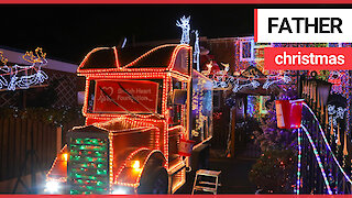 Grieving son pays tribute to Christmas-mad dad by decorating family home with 20,000 lights