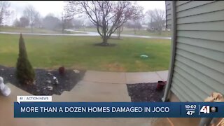 More than a dozen homes damaged in Johnson County