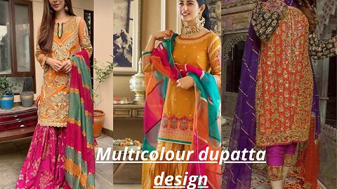 Multicolour dupatta designs 2023//latest dupatta designs