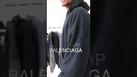 Yeezy Gap Balenciaga washed black dove hoodie