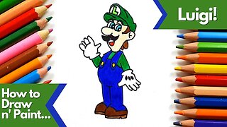 How to draw and paint Luigi from Super Mario