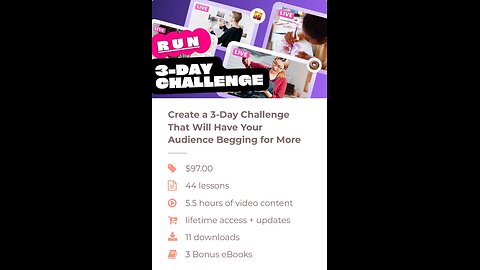 RUN 3-Day Live Challenge Program: Transform Your Life with Our Digital Download Products