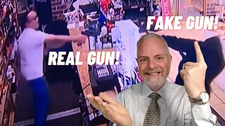 Clerk Pulls REAL Gun Against Robber's FAKE Gun! Lawful?