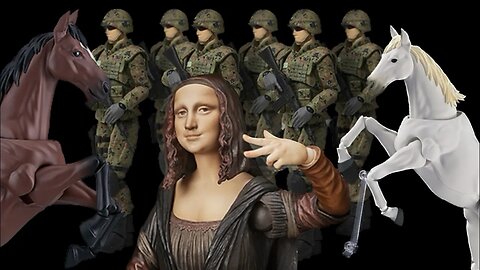 figma JSDF Soldier Mona Lisa by Leonardo da Vinci & Wild Horse