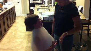 "Boy Gets Dog's Medical Cone Stuck Around His Neck"