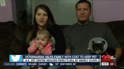 Veterinarian helps family with cost to keep pet