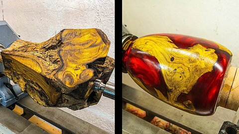 Woodturning - FIRE Log To FIRE Vase 🔥