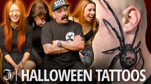 "That's A Friday The Thirteenth Sleeve On Steroids" Halloween Tattoos | Tattoo Artists React