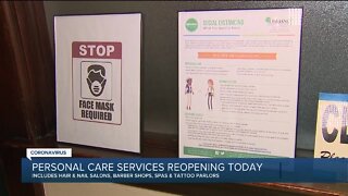 Personal care services reopening today