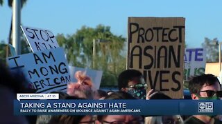 Large group gathers for march to raise awareness on violence against Asian Americans