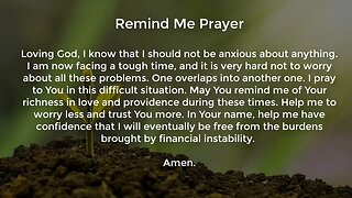 Remind Me Prayer (Prayer for Financial Stability)