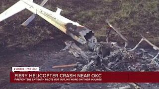 Firefighters respond to fiery helicopter crash near Oklahoma City