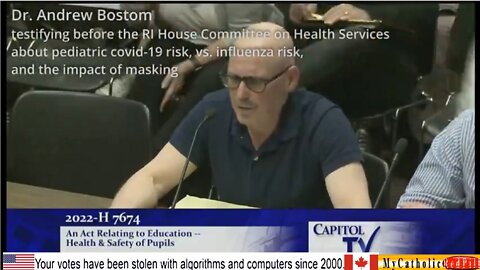 Dr. Andrew Bostom testifying before the RI House Committee on Health Services on Masking, covid