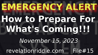 EMERGENCY ALERT: How to Prepare for What's Coming!!! | EBS