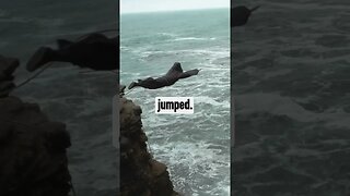 Friar Cliff Jumps 100' Into Raging Ocean! 😳