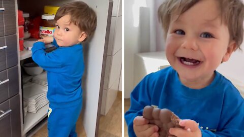 Toddler Discovers Hidden Chocolate, Immediately Runs Away With It