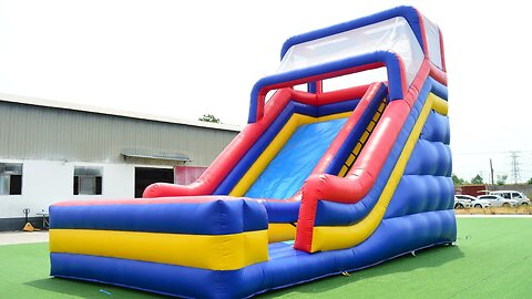 Blue And Yellow Water Slide #inflatables #inflatable #trampoline #slide #bouncer #catle #jumping