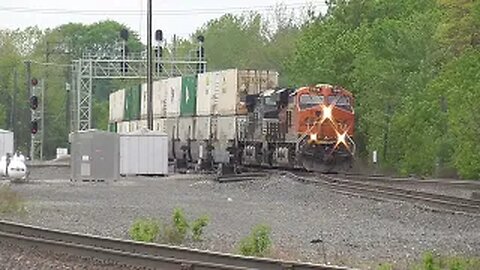 Norfolk Southern Intermodal Train with BNSF Power from Berea, Ohio May 4, 2024