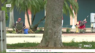 Supporters gather for President Trump in Downtown Fort Myers