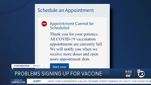 Some Scripps patients face problems signing up for COVID-19 vaccine appointment