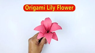 How to Make Origami Lily Flower/DIY Lily Flower/Easy Paper Crafts