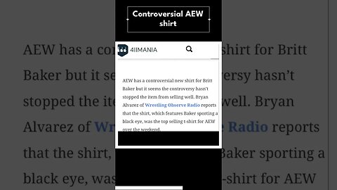 TWR News-AEW's Controversial Britt Baker T-Shirt