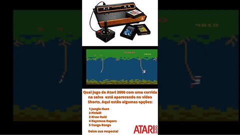 🎮"Qual jogo de Atari 2600 com uma corrida na selva está aparecendo no vídeo Shorts. 🎮