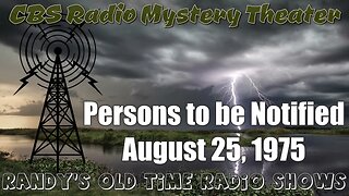 CBS Radio Mystery Theater Persons to be Notified August 25, 1975