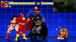 Justice League Members (Batman, Superman, Flash, And Wonder Woman) VS Garfield The Cat In A Battle