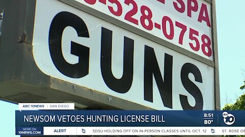 Governor vetoes hunting license gun purchase verification bill