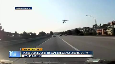 Video shows plane's emergency landing on Bay Area freeway