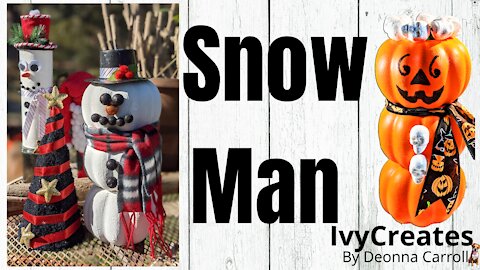 Dollar Tree Snow Man Tutorial DIY