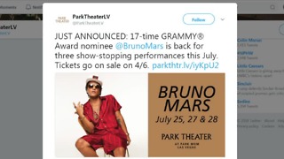 Park Theater announces 3 Bruno Mars shows