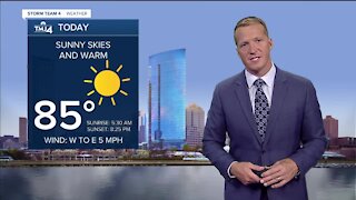 Sunny and warm Monday with highs in the mid-80s