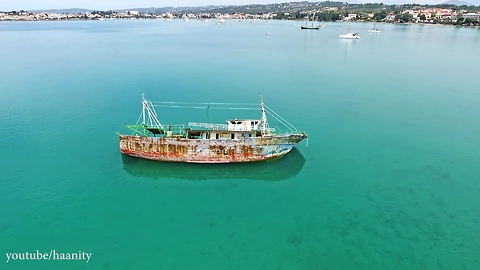 Drone view of Porto Heli, a picturesque town in Greece