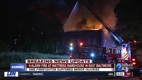 Massive warehouse blaze among 4 fires overnight in Baltimore