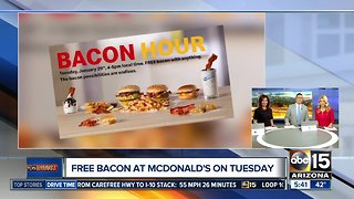 Get FREE bacon at McDonald's on Tuesday!