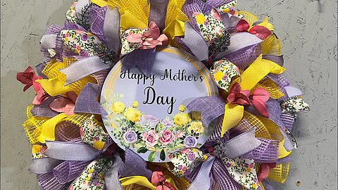 Happy Mother's Day Deco Mesh Wreath| Hard Working Mom |How to