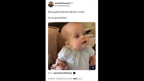 Isabella Moody teaches her infant daughter to be racist and offers her to a Chomo