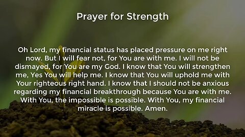 Prayer for Strength (Miracle Prayer for Financial Help from God)