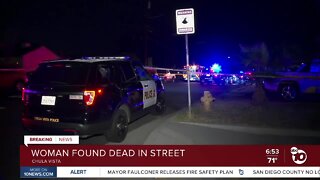 Woman found dead in middle of Chula Vista street