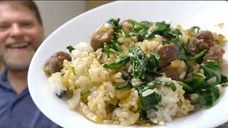 $3.50 Sausage and Spinach Rice Dinner for 4 - Cooking on a Budget