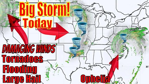 Big Storm Coming. Bringing Tornadoes, Damaging Winds & Large Hail Today! - The WeatherMan Plus