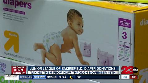 Junior League of Bakersfield holding a diaper drive through November 15th