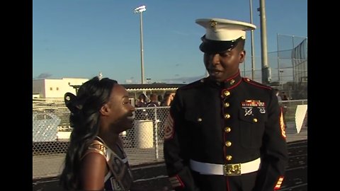 West Boca High School senior surprised by Marine father's homecoming at senior night football game