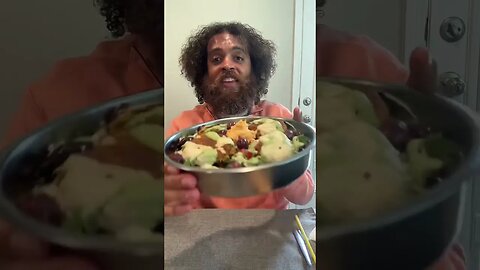 gourmet homemade Mediterranean falafel bowl live with rock mercury