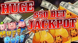FINALLY!! HUFF N' PUFF does NOT DISAPPOINT! HUGE JACKPOT on HIGH LIMIT SLOT MACHINES
